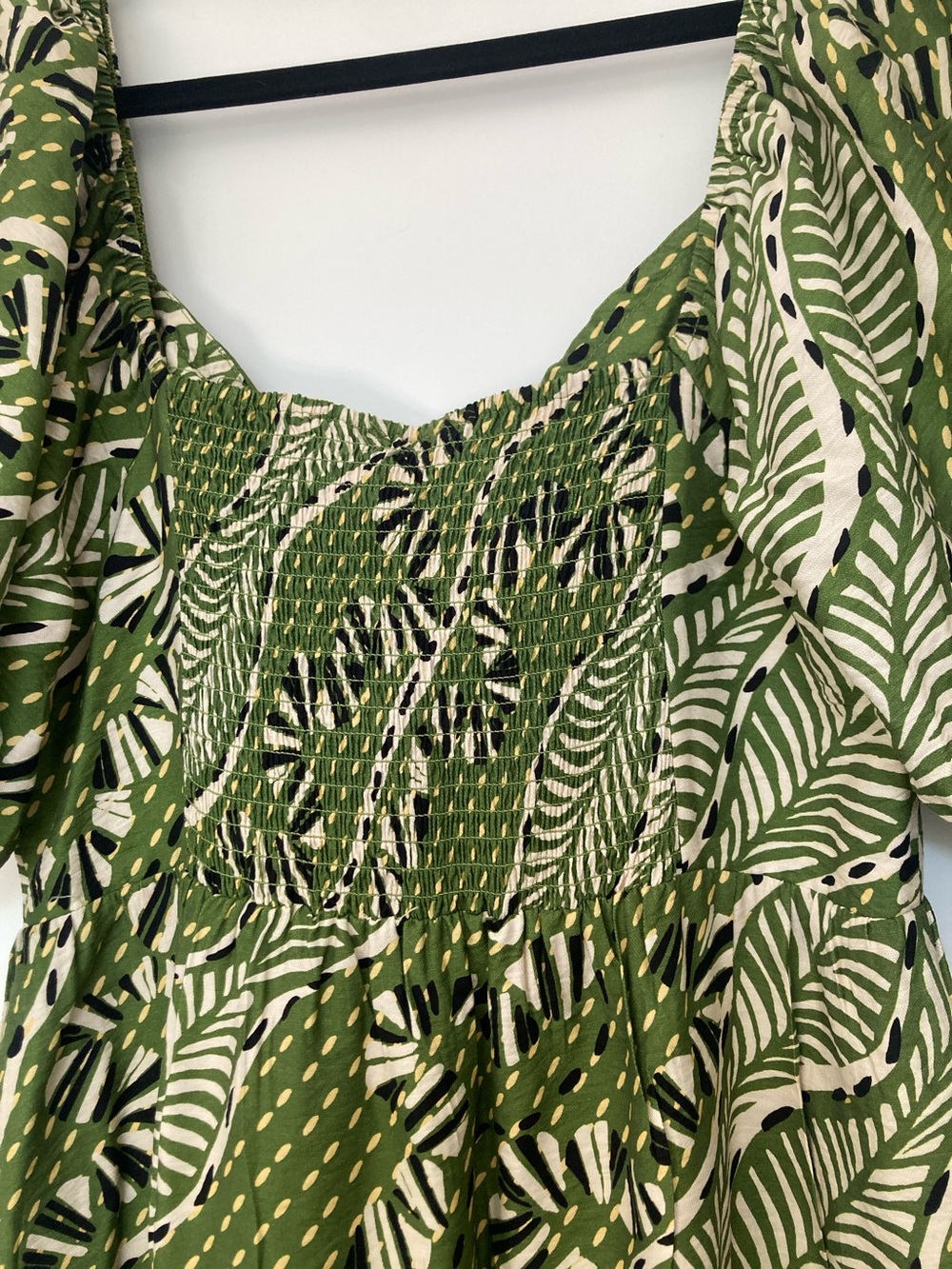 THML Olive Green Leaf-Print Midi Dress - Picture 5 of 6